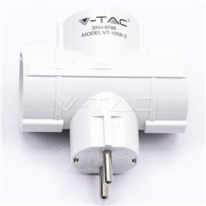 Rozgałęźnik 3x 3-stronny 10/16A 250V V-TAC biały VT-1008