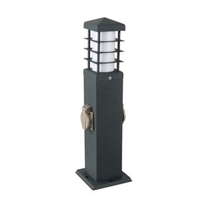 Słupek Ogrodowy V-TAC 2 Gniazda 45cm E27 IP44 Grafit VT-1155-1