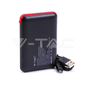 Power Bank V-TAC 5000mAh Z przewodem Wskaźnik LED Czarny VT-3510