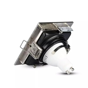 Oczko V-TAC aluminiowe GU10 kwadrat satyna/czarne VT-781SQ-SN