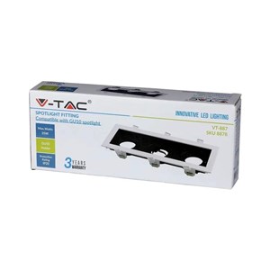 Oprawa sufitowa wpuszczana V-TAC 3xGU10 biało/czarna VT-887 3 Lata Gwarancji