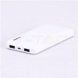 Power Bank V-TAC 10000mAh Super Slim Biały Lithium Polymer VT-3518