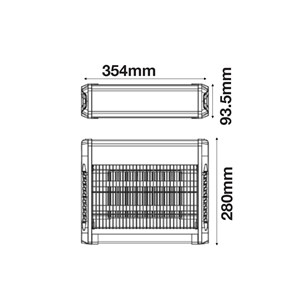 Lampa Owadobójcza V-TAC 2x8W 50m2 354x93mm VT-3216