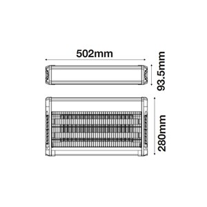 Lampa Owadobójcza V-TAC 2x15W 100m2 502x93mm VT-3230