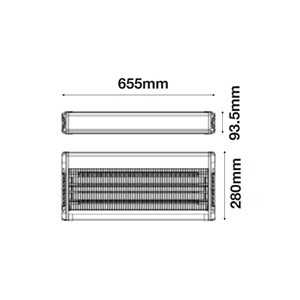 Lampa Owadobójcza V-TAC 2x20W 150m2 655x93mm VT-3240