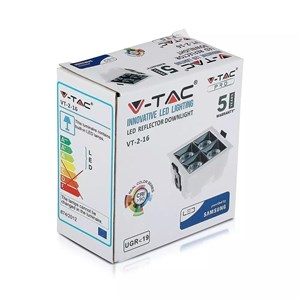 Oprawa V-TAC downlight SAMSUNG CHIP 16W UGR19 CRI90+36st VT-2-16-1 4000K 1280lm 5 lat gwarancji
