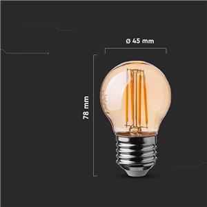 Żarówka LED V-TAC 4W Filament E27 G45 Bursztyn VT-1957 2200K 350lm