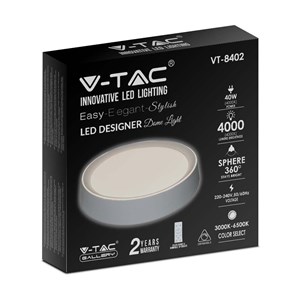 Plafon Sufitowy V-TAC 40W LED Pilot CCT fi.400 VT-8402 3000K-6500K 4000lm