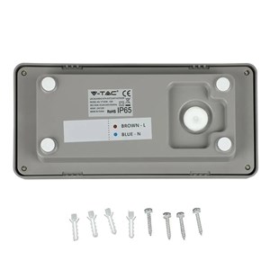 Oprawa Ścienna V-TAC 12W LED Szara IP65 VT-8058 3000K 1160lm