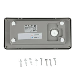 Oprawa ścienna V-TAC 12W LED szara IP65 VT-8058 6400K 1160lm