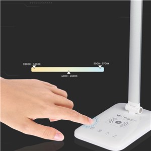 Lampka Biurkowa V-TAC 7W 3w1 Indukcja Zmiana Barwy Biała VT-1027 2700K-6500K 400lm