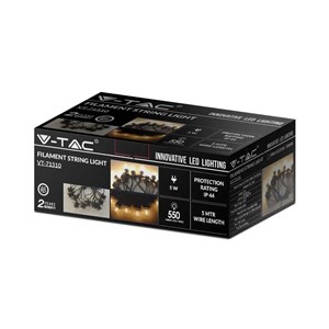 Girlanda ogrodowa V-TAC (sznur) 5W LED 5 metrów 10 żarówek 0,5W filament VT-71510 3000K 550lm