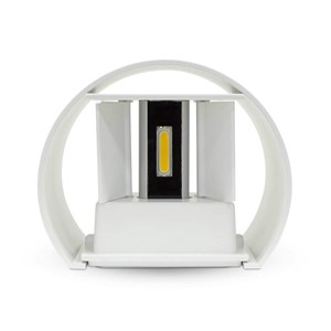 Oprawa ścienna 6W V-TAC góra dół regulowana biały okrągły IP65 BRIDGELUX VT-756-W 3000K 700lm
