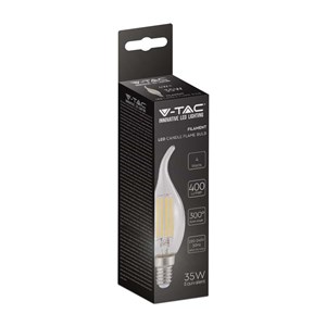 Żarówka LED V-TAC 4W Filament E14 Świeczka Płomyk VT-1997 4000K 400lm