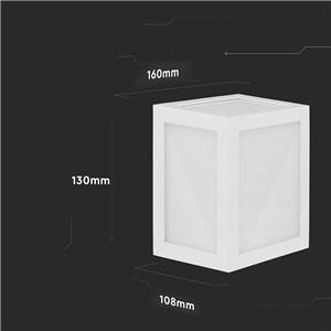 Oprawa Ścienna V-TAC 12W LED IP65 Biała VT-822 3000K 1350lm