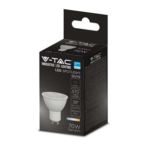 Żarówka LED V-TAC SAMSUNG CHIP GU10 7,5W 38st VT-291 6500K 610lm 5 Lat Gwarancji