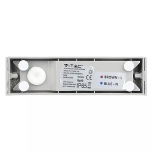 Oprawa Ścienna V-TAC 9W LED Góra Dół Szara IP65 VT-8056 4000K 850lm