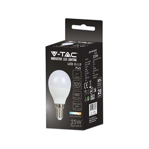 Żarówka LED V-TAC 3,7W E14 kulka P45 VT-1819 6500K 320lm 2 lata Gwarancji