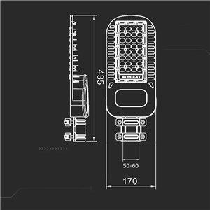 Oprawa Uliczna LED V-TAC SAMSUNG CHIP 50W Soczewki 110st 135Lm/W VT-54ST 4000K 6850lm 5 Lat Gwarancji