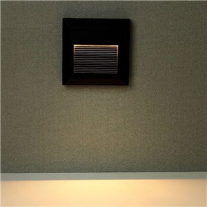 Oprawa Schodowa 2W LED V-TAC Czarna Kwadrat 230V IP65 VT-1152 3000K 70lm