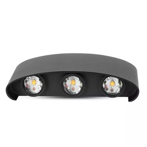 Oprawa Ścienna Góra Dół V-TAC 6W LED Czarna IP54 VT-846 3000K 630lm