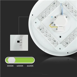 Oprawa sufitowa plafoniera V-TAC 18W LED mleczny zmiana koloru CCT fi.310 VT-8418 3000K-6400K 1800lm