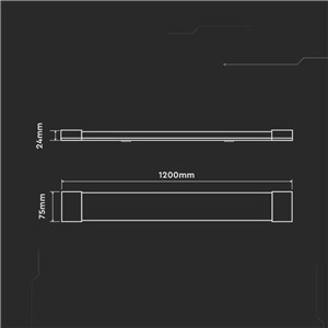 Oprawa V-TAC 40W LED Liniowa Natynkowa SAMSUNG CHIP 120cm VT-8-40 3000K 4300lm 5 Lat Gwarancji