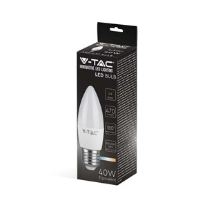 Żarówka LED V-TAC 4,5W E27 Świeczka VT-1821 6500K 470lm