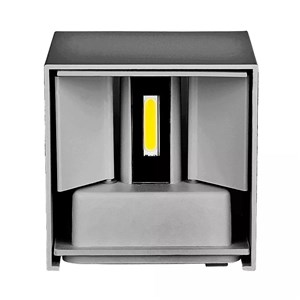 Oprawa ścienna V-TAC 5W kinkiet góra dół regulowana szary kwadrat IP65 BRIDGELUX VT-759-G 3000K 700lm