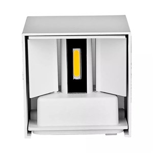 Oprawa Ścienna V-TAC 5W Kinkiet Góra Dół Regulowana Biały Kwadrat IP65 Bridgelux VT-759-W 4000K 700lm