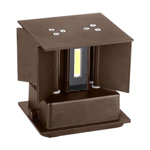 Oprawa Ścienna V-TAC 11W LED Góra Dół Regulowana Brąz Corten Kwadrat IP65 VT-759-12 3000K 1360lm