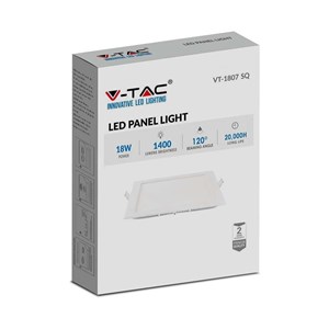 Panel LED V-TAC Premium Downlight 18W Kwadrat 225x225 VT-1807 4000K 1400lm