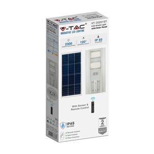 Oprawa Uliczna LED Solarna V-TAC 33W Czujnik ruchu, Pilot VT-20201 6500K 2300lm