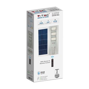 Naświetlacz oprawa uliczna LED solarna V-TAC 40W czujnik ruchu pilot VT-30301ST 6500K 3500lm