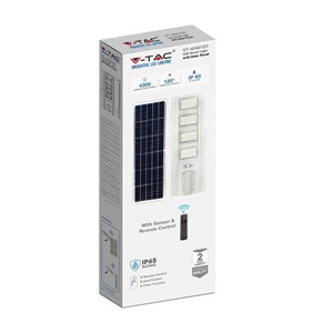 Naświetlacz oprawa uliczna LED solarna V-TAC 50W czujnik ruchu pilot VT-40401ST 4000K 4300lm