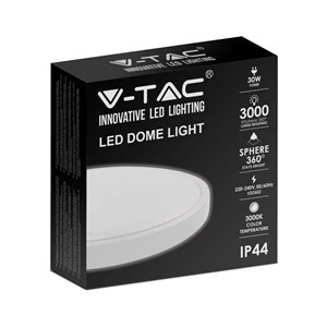 Plafon V-TAC 30W LED okrągły IP44 42cm biały VT-8630W-RD 3000K 3000lm