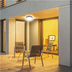 Oprawa sufitowa plafoniera V-TAC 24W LED okrągły IP44 30cm czarny VT-8624B-RD 4000K 2400lm