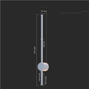 Oprawa ścienna elewacyjna LED V-TAC 12W IP65 biała 63cm VT-11112-W 3000K 1400lm