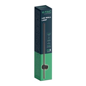 Oprawa ścienna elewacyjna LED V-TAC 12W IP65 czarna 63cm VT-11112 4000K 1590lm