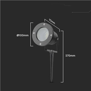 Oprawa Gruntowa Ogrodowa Wbijana Aluminium GU10 Czarna IP65 V-TAC VT-7701 3 Lata Gwarancji