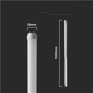 Tuba świetlówka LED T8 szklana V-TAC 150cm 20W z starterem VT-1575 6500K 2100lm 3 lata gwarancji