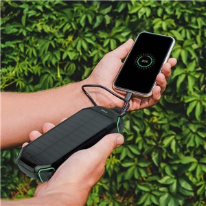 Power Bank V-TAC 30000mAh Czarny, Solarny, Ładowanie Bezprzewodowe SZYBKI 20W 2xUSB V-TAC VT-33333