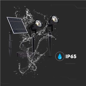 Oprawa Gruntowa Ogrodowa Wbijana LED V-TAC Solarna Zestaw 2x1.2W IP65 VT-11031 3000K 90lm 3 Lata Gwarancji