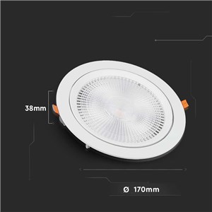 Oprawa V-TAC LED downlight SAMSUNG CHIP 20W ruchoma VT-2-20 4000K 1830lm 5 lat gwarancji