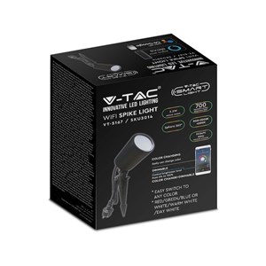 Oprawa gruntowa ogrodowa wbijana LED smart WI-FI V-TAC 7W Amazon Alexa Google Home VT-5167 RGB+3000K-6500K 520lm