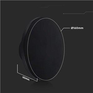 Oprawa ścienna kinkiet 12W V-TAC czarny okrągły IP65 VT-8612B-RD 3000K 1200lm