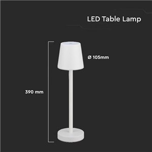 Lampka biurkowa nocna V-TAC 3W LED 39cm ładowanie ściemnianie biała VT-7703 4000K 70lm 2 lata Gwarancji