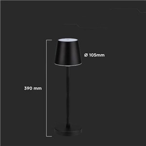 Lampka biurkowa nocna V-TAC 3W LED 39cm ładowanie ściemnianie czarna VT-7703 4000K 70lm 2 lata Gwarancji