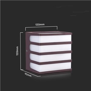 Oprawa ścienna ogrodowa V-TAC 8W LED IP65 120x120 brązowa VT-732 4000K 800lm