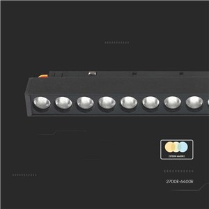 Oprawa Szynosystem SMART 48V V-TAC 14W LED CCT 30st SMART WiFi TRACKLIGHT Czarna VT-3614 2700K-6400K 1300lm 3 Lata Gwarancji